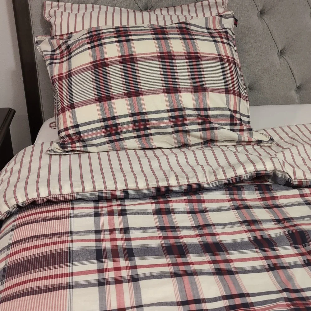 Tommy Hilfiger Americana Plaid Reversible Queen Comforter Set Woolrich Bed Skirt
